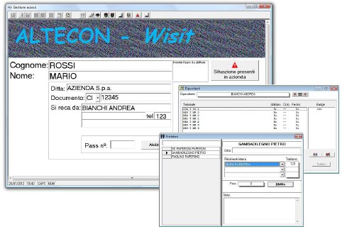 Interfaccia reception Altecon Wisit